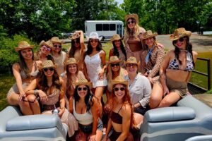 3 Hour 25ft Pontoon Party Boat with Captain up to 12 people - The 3-hour flow: cruising, tubing, and play pad time
