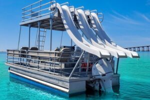 30ft Double Decker Triple Slide Party Boat with Captain up to 22 - The double-decker triple-slide boat: what the setup means for your group