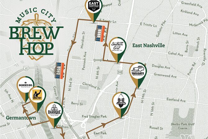Brewery Hop-On Hop-Off Trolley Tour of Nashville - The 12:00 pm timing and how to pace your hop-on hop-off day