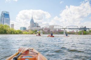 Kayak Rental in Downtown Nashville with Shuttle - Paddling the Cumberland: calm class 1 water and skyline views